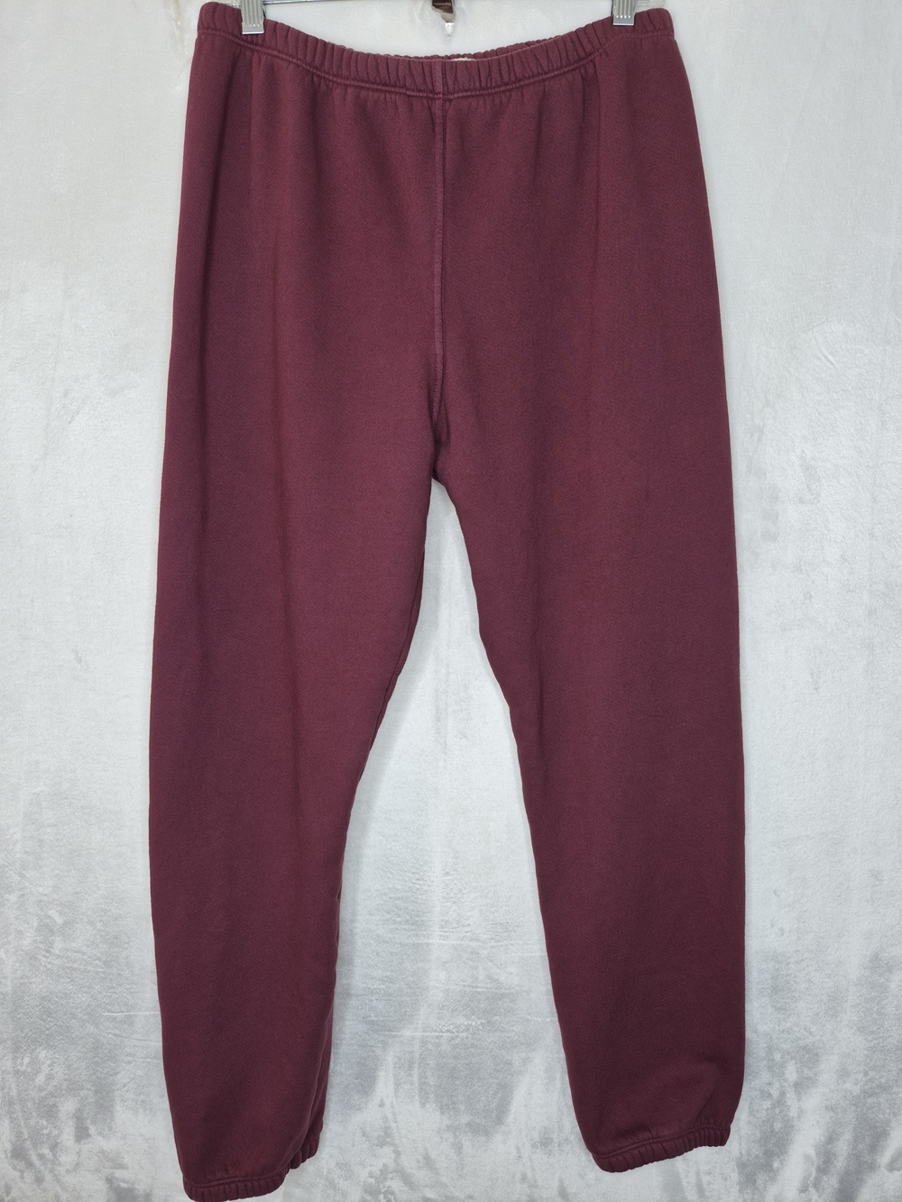 perfectwhitetee 100% Cotton Fleece Sweatpants Joggers Burgundy Womens Medium - Picture 1 of 9